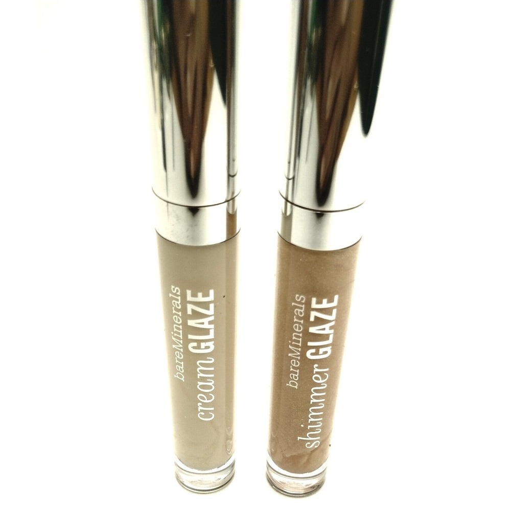 2pcs  BareMinerals lipGloss full size SHIMMER & CREAM GLAZE Coquette Womens glow